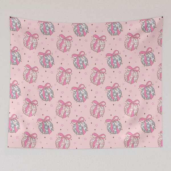 Item preview, Coquette Disco Balls – Pink & Silver with Bows Pattern designed and sold by smeraldosecrets.