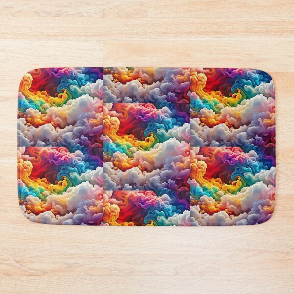 Item preview, Rainbow Clouds Swirls  Diagonal Repeated Hexagonal Pattern Textures  designed and sold by Digital-Davinci.