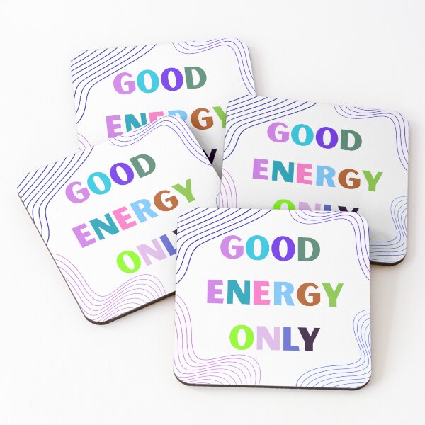 Item preview, Good Energy Only – Colorful Positive Typography designed and sold by ideashoppl.
