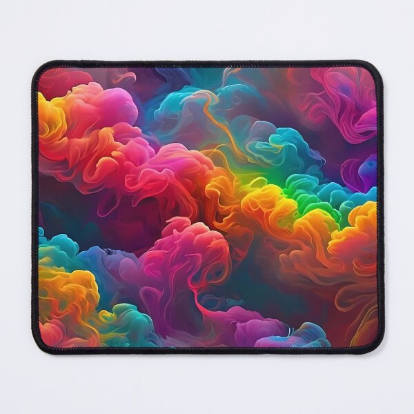 Artikelvorschau, Regenbogen, Wolke, Rauch, Dunkles Thema, Diagonal, Wiederholt, Sechseckig, Muster, Texturen entworfen und verkauft von Digital-Davinci.