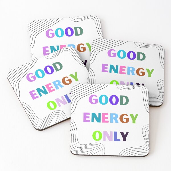 Item preview, Good Energy Only – Colorful Positive Typography designed and sold by ideashoppl.