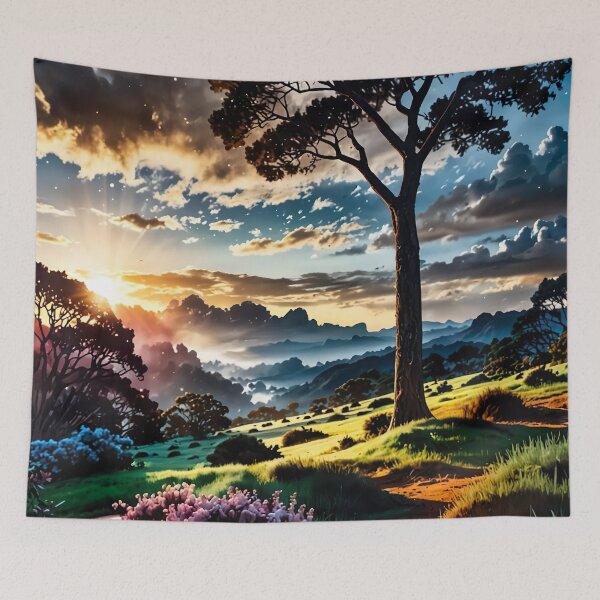 Item preview, Sunrise in the mysterious valley designed and sold by PixelParadies.