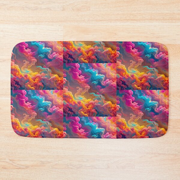 Item preview, Rainbow Cloud Swirling Smoke Dark Theme Diagonal Repeated Hexagonal Pattern Textures (Template) designed and sold by Digital-Davinci.