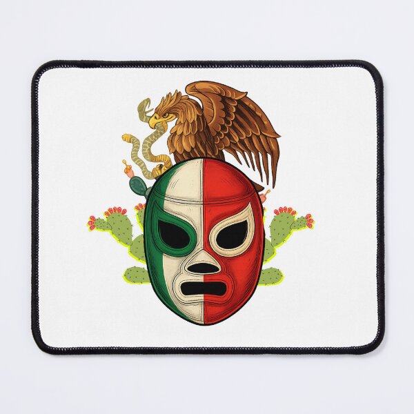 Item preview, Mexican Flag Lucha Libre Mask – Eagle and Snake Mexico Wrestling Design designed and sold by Lunaria Arts.