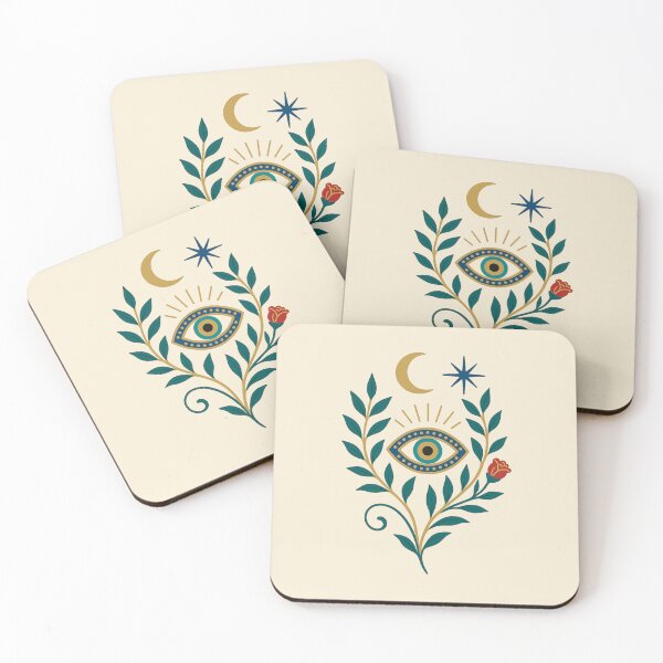Item preview, Mystic Evil Eye Botanical Moon & Star Design designed and sold by Broken Minimalister.