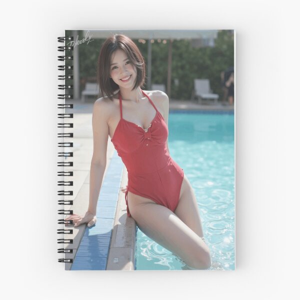 Item preview, Red One-Piece Swimsuit Girl Poster   designed and sold by SEIMEI2025.