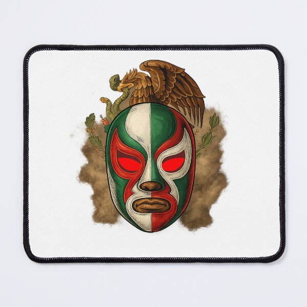 Item preview, Mexican Flag Lucha Libre – Eagle Snake Wrestling Mask with Battle Dust designed and sold by Lunaria Arts.