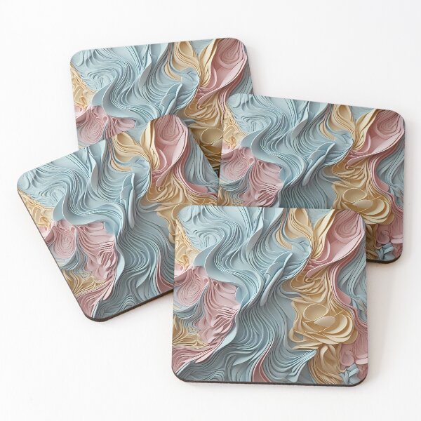 Item preview, Rainbow Swirling Wax Waves, Pastel, Light Theme, Diagonal Repeated Hexagonal Pattern Textures  designed and sold by Digital-Davinci.