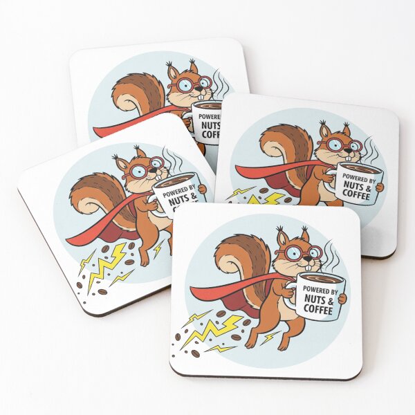 Item preview, "Powered by nuts and coffee" Super Squirrel designed and sold by snapacrab.