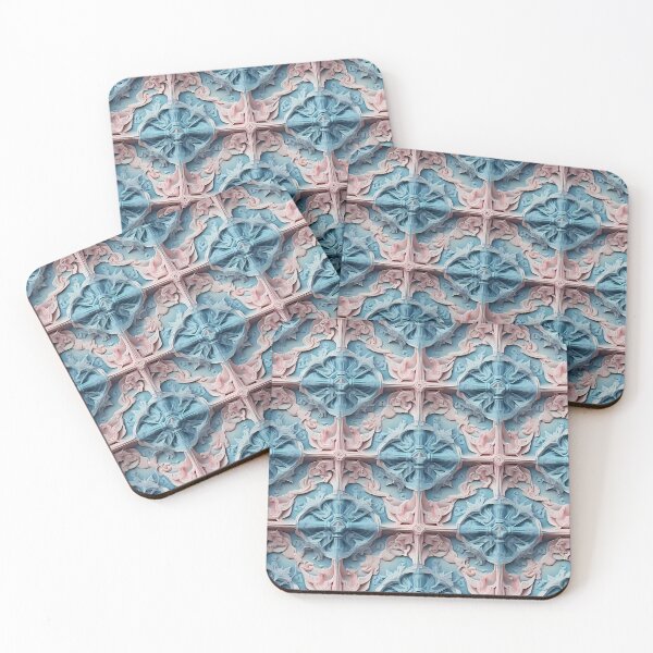 Item preview, Blue Circle, Crosshair, Pink Flowery Motif, Flowery Mosaic Motif,  Diagonal Repeated Hexagonal Pattern Textures designed and sold by Digital-Davinci.
