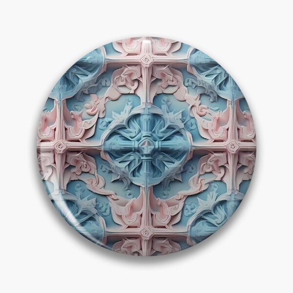 Item preview, Blue Circle, Crosshair, Pink Flowery Motif, Flowery Mosaic Motif,  Diagonal Repeated Hexagonal Pattern Textures designed and sold by Digital-Davinci.
