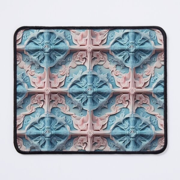 Item preview, Blue Circle, Crosshair, Pink Flowery Motif, Flowery Mosaic Motif,  Diagonal Repeated Hexagonal Pattern Textures designed and sold by Digital-Davinci.