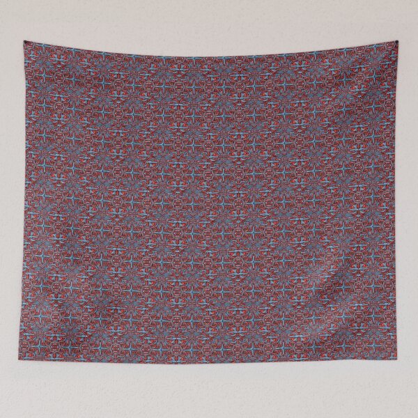 Item preview, Blue Cross hair, Wines , Wires, Red flowery Background, Crosshair, Pink Flowery Motif, Flowery Mosaic Motif,  Diagonal Repeated Hexagonal Pattern Textures (Template) designed and sold by Digital-Davinci.