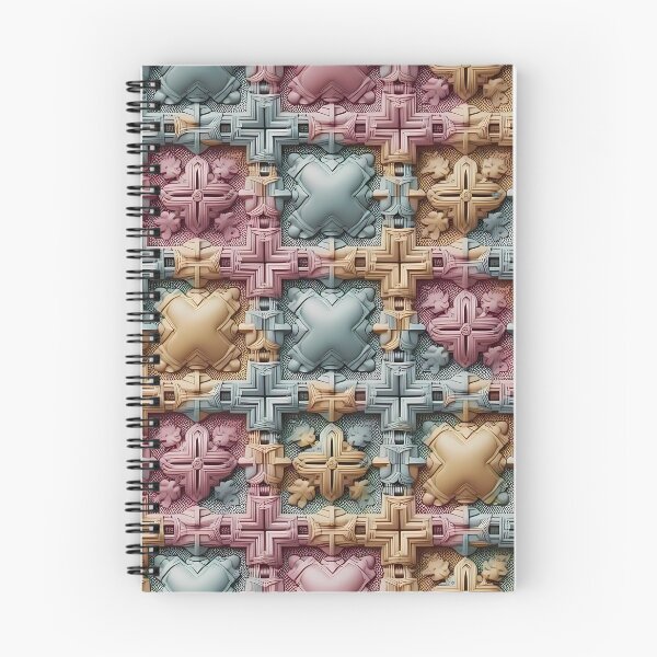 Item preview, Square, Crisscross, Tiles, Pink Beige Flowery Motif, Blue Background, Flowery Mosaic Motif,  Diagonal Repeated Hexagonal Pattern Textures (Template) designed and sold by Digital-Davinci.