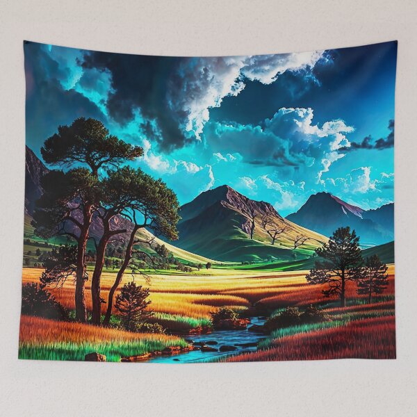 Item preview, The stream under the cosmic sky designed and sold by PixelParadies.
