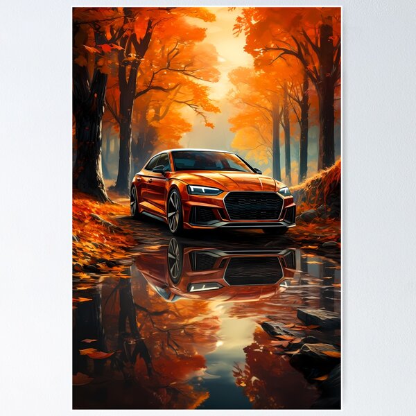 Item preview, Autumn Forest Path Highlights The Beauty Of This Car designed and sold by RevUpDesign.