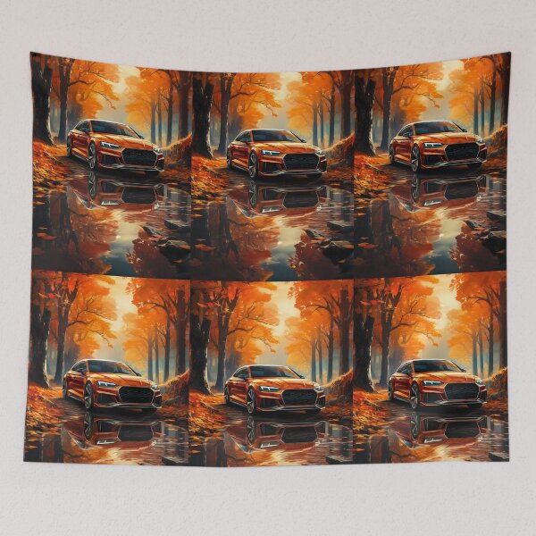 Item preview, Autumn Forest Path Highlights The Beauty Of This Car designed and sold by RevUpDesign.