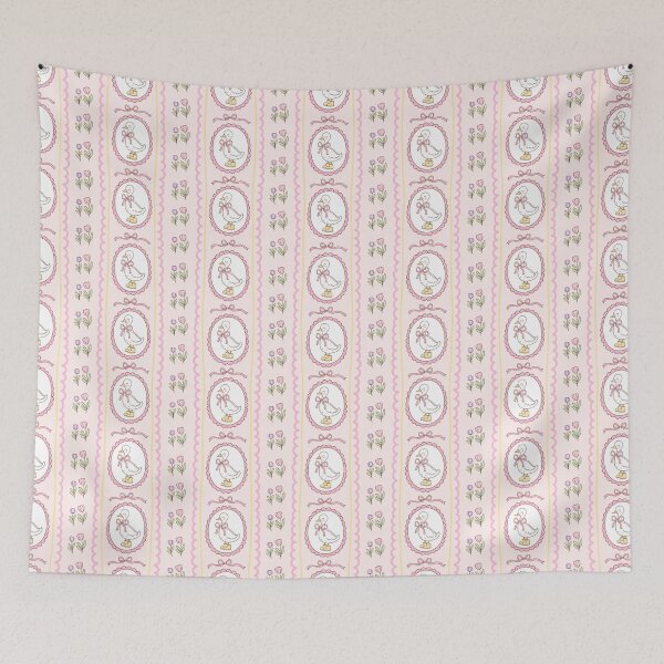 Item preview, Cottagecore Goose & Tulips – Pink Coquette Aesthetic designed and sold by smeraldosecrets.