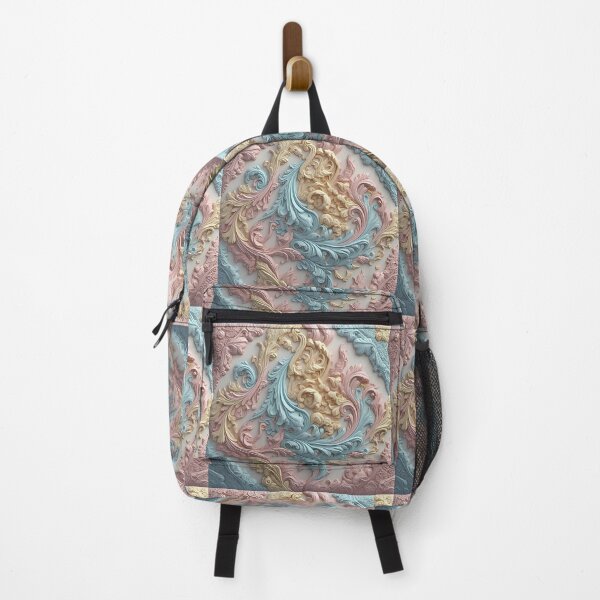 Item preview, Flowery Leave Details, Rainbow Swirling Wax Waves, Pastel, Light Theme, Diagonal Repeated Hexagonal Pattern Textures designed and sold by Digital-Davinci.