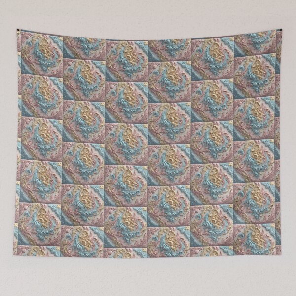 Item preview, Flowery Leave Details, Rainbow Swirling Wax Waves, Pastel, Light Theme, Diagonal Repeated Hexagonal Pattern Textures  designed and sold by Digital-Davinci.