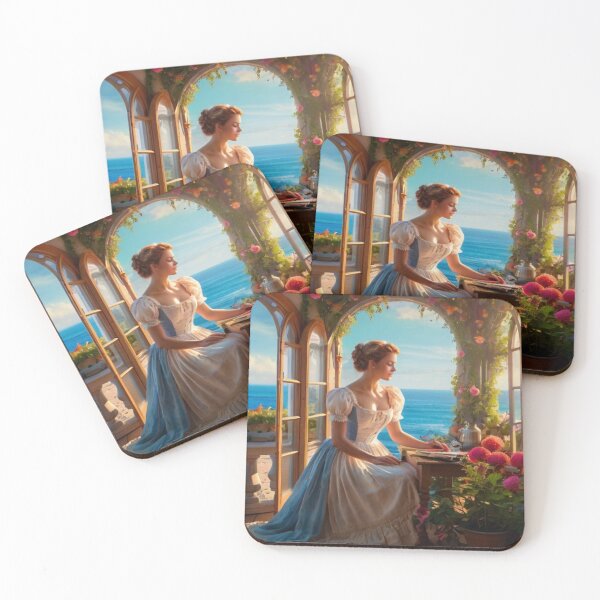 Item preview, Victorian Woman Writing at the Ocean Terrace designed and sold by BlareBlare.