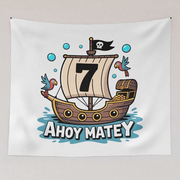 Item preview, Ahoy Matey 7th Birthday Pirate Adventure designed and sold by Blok45.