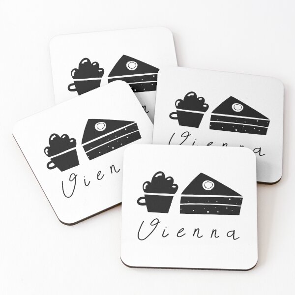 Item preview, Black And White Viennese Coffee With Sachertorte Cake Travel Logo designed and sold by DuckAndDuckPrints.