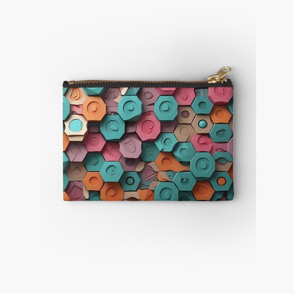 Item preview, Hexagon Circles, Irregular, Jigsaw Tiles, Square, Crisscross, Tiles, Pink Beige Flowery Motif, Blue Background, Flowery Mosaic Motif,  Diagonal Repeated Hexagonal Pattern Textures (Template) designed and sold by Digital-Davinci.