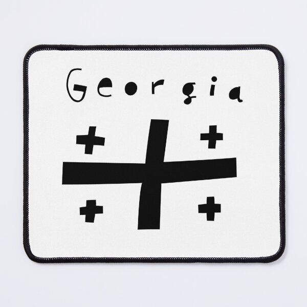 Item preview, Georgia Illustration with National Cross Flag Travel Souvenir designed and sold by DuckAndDuckPrints.