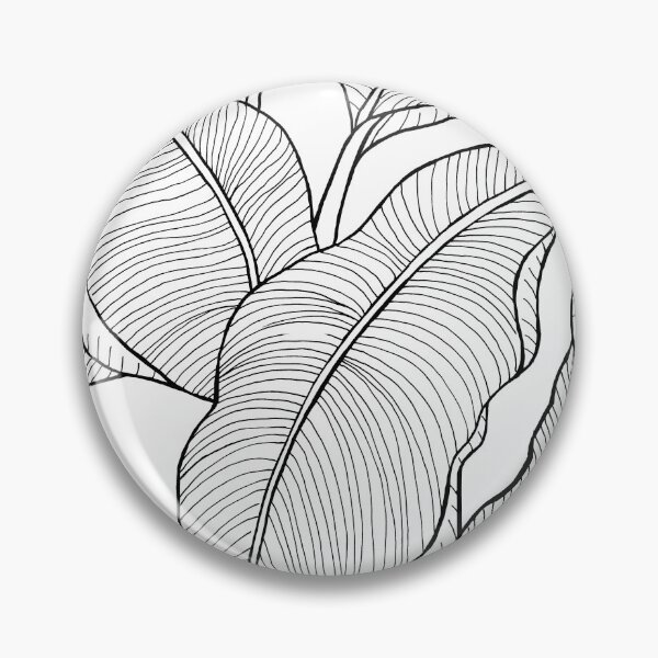 Item preview, Tropical Linear Leaves -black lines on white designed and sold by Linda Maliuana.