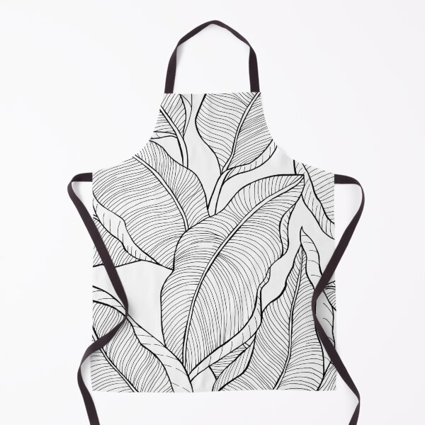 Item preview, Tropical Linear Leaves -black lines on white designed and sold by Linda Maliuana.