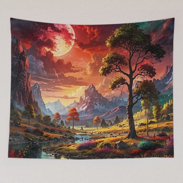 Item preview, Blood moon over the magical valley designed and sold by PixelParadies.