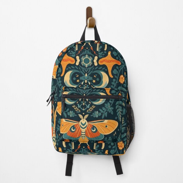 Item preview, Enchanted Forest Folk Art Moth & Moon Seamless Pattern designed and sold by ColorVR.