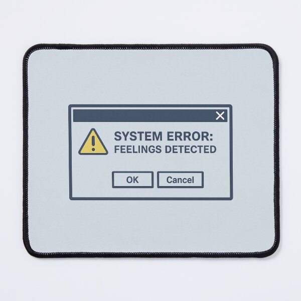Item preview, System Error: Feelings Detected – Funny Fake OS Dialog Box designed and sold by Bratak.