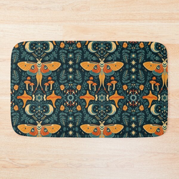 Item preview,  Enchanted Forest Folk Art Moth & Moon Seamless Pattern designed and sold by ColorVR.