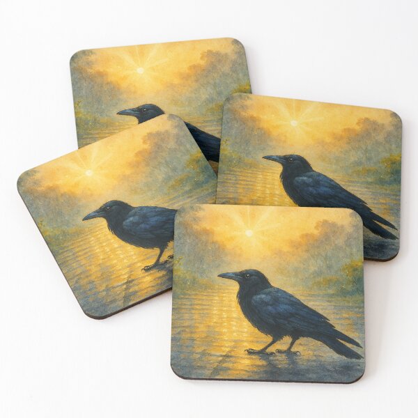 Item preview, Watercolor Crow designed and sold by ワフパズル.