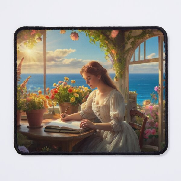 Item preview, Romantic Victorian Lady by the Sea with Writing Desk designed and sold by BlareBlare.