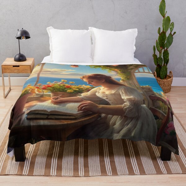 Item preview, Romantic Victorian Lady by the Sea with Writing Desk designed and sold by BlareBlare.