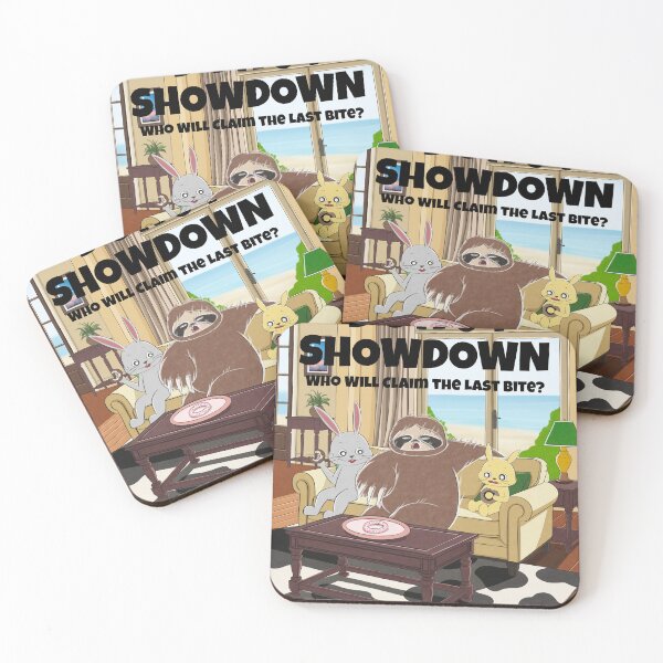 Item preview, Donut Showdown - Cute Animal Cartoon Illustration | Funny Sloth, Bunny & Pikachu-Inspired Art designed and sold by Animejun25.