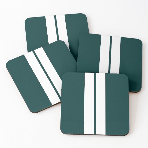 Item preview, Dual Racing Stripes White - Small Gap (Dark Teal Background) designed and sold by Racing Stripes Only.