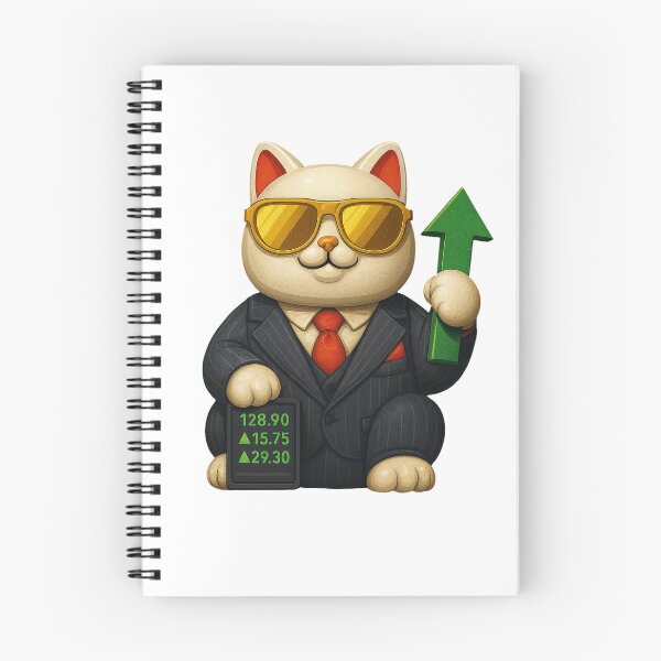 Aperçu de l'œuvre Chat porte-bonheur « Stonks » par Joey | Série « Investment Fortune Booster » créée et vendue par Lucky Cat By Joey.
