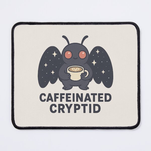 Item preview, Mothman Barista – Caffeinated Cryptid Cute Coffee Design designed and sold by Bratak.