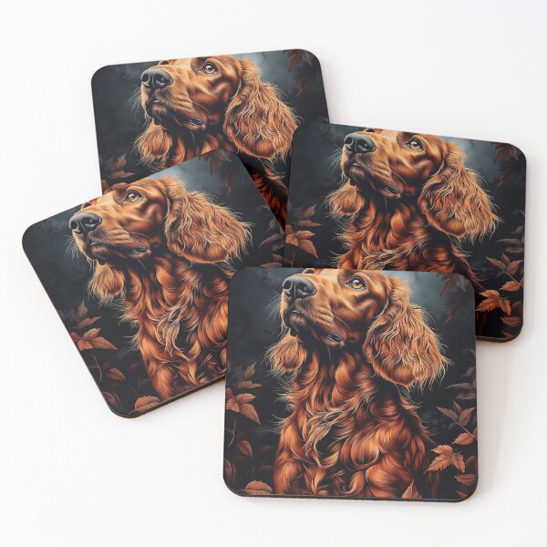 Item preview, Irish Setter Portrait in Autumn Leaves designed and sold by PetsArt.