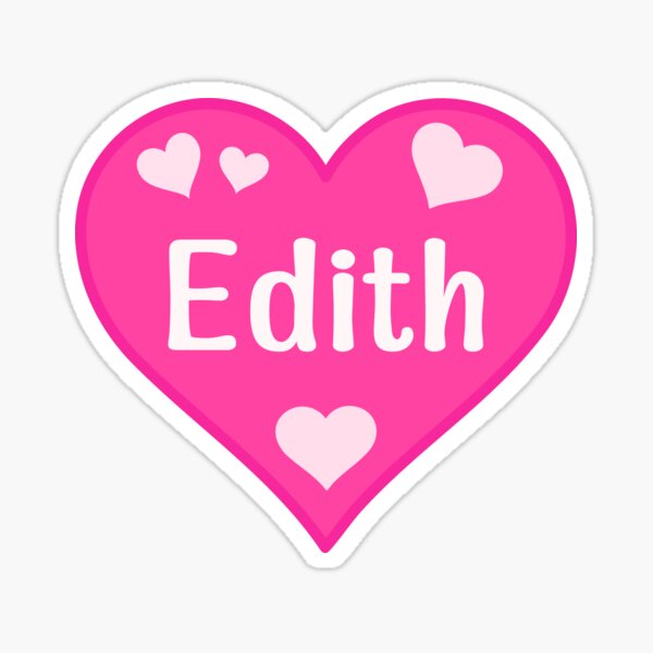 Edith Name Pink Heart Sticker