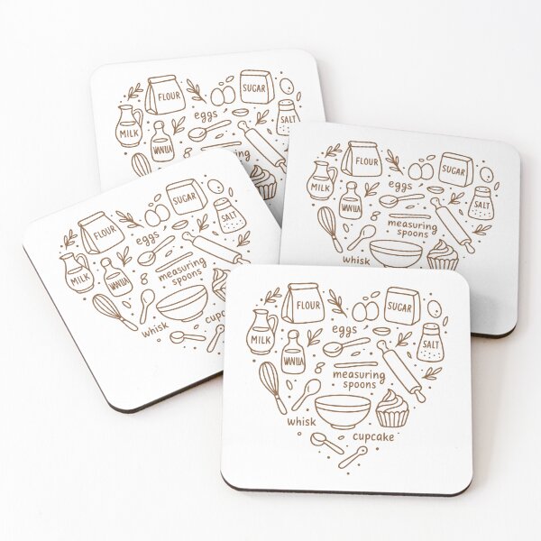 Item preview, Heart of Baking – Cute Hand-Drawn Kitchen Essentials Design designed and sold by inkoutninja.