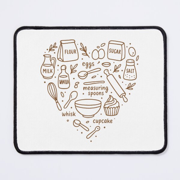 Item preview, Heart of Baking – Cute Hand-Drawn Kitchen Essentials Design designed and sold by inkoutninja.