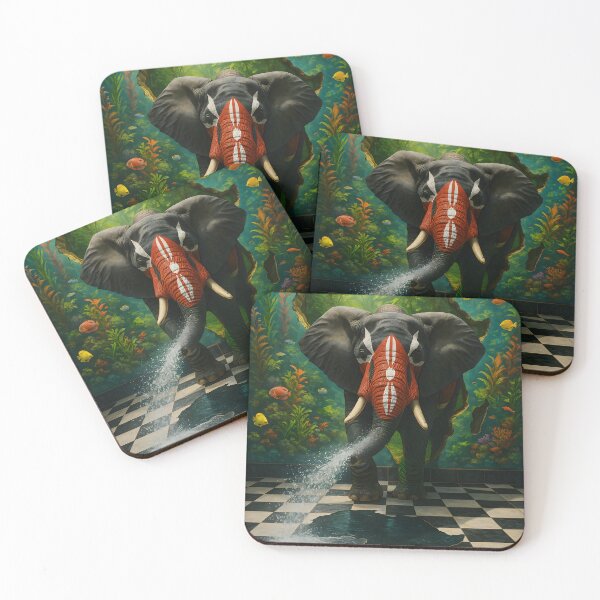 Item preview, Kenyan Elephant Splash – Africa Shaped Water Puddle & Aquarium Wall designed and sold by DuttyLion.