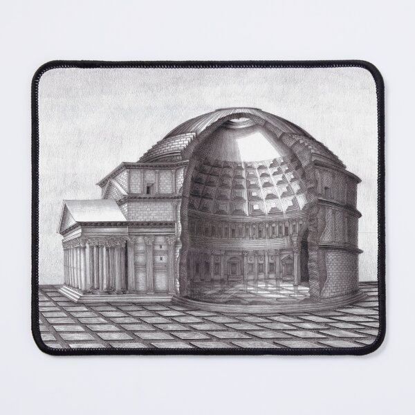 Item preview, Pantheon Rome Cutaway – Detailed Pencil Drawing of Classical Roman Architecture designed and sold by 5 AM On Paper.