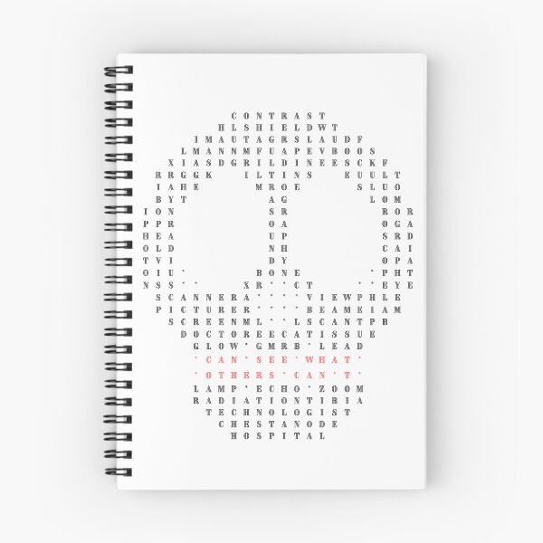 Item preview, Skull X-Ray Word Quest – Radiographer and Radiologist Puzzle Design (white text) designed and sold by Yuli Club.