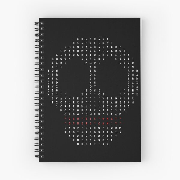 Item preview, Radiographer and Radiologist Puzzle Design - Skull X-Ray Word Quest (white text) designed and sold by Yuli Club.
